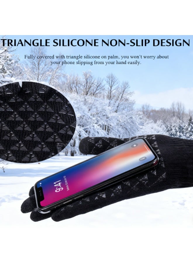 NIBEMINENT Winter Touch Screen Gloves for Men and Women, Thermal Knit with Anti-Slip Silicone Palm & Stretchy Polycotton for Running, Cycling, Driving - Image 4